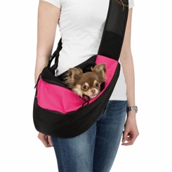 Sling front taske 50x25x18cm - Pink sort - til små hunde op til 5kg